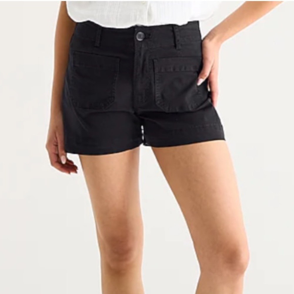 A.n.a High-Rise Twill Black Women’s Shorts Sz 12 NWT